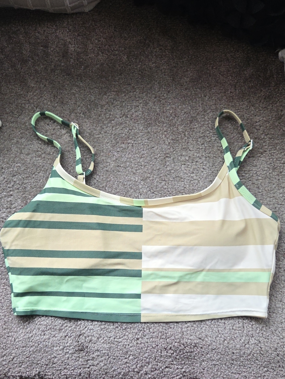 aerie Striped Scoop Longline Bikini Top